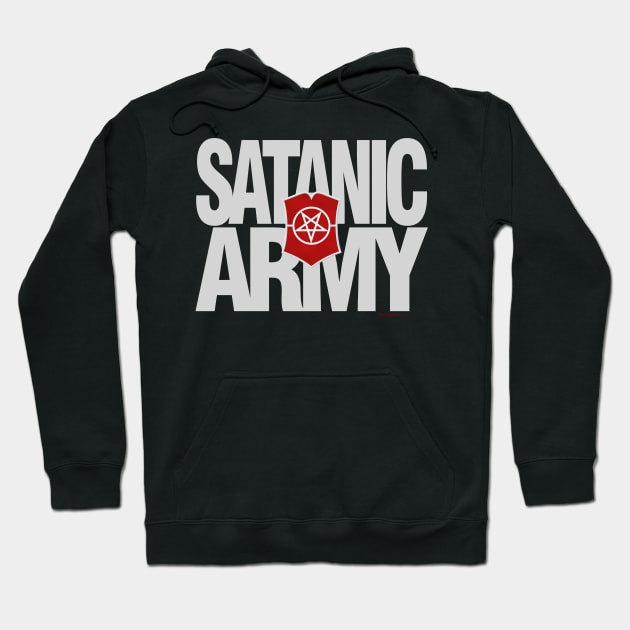 The Satanic Army - Pentagram Shield Hoodie by RainingSpiders